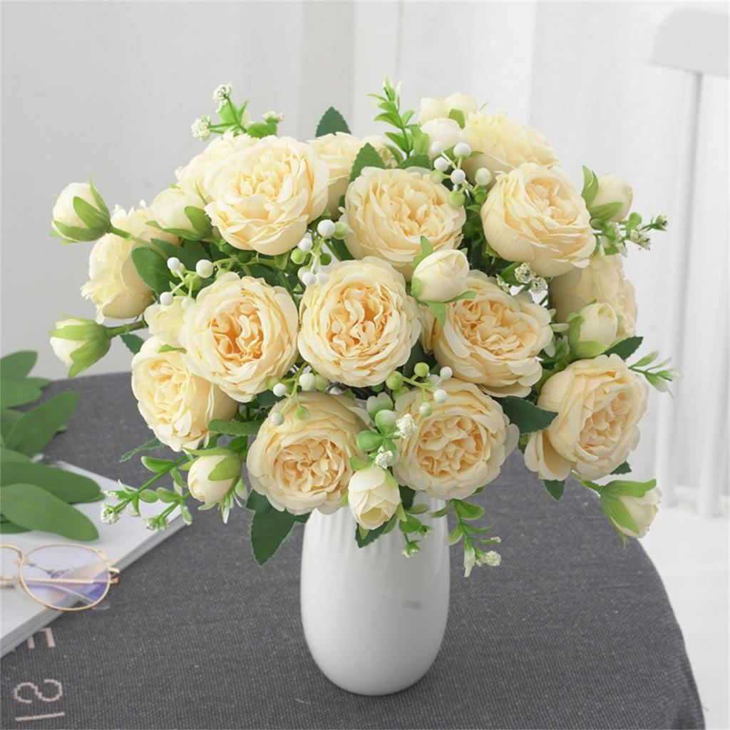 Herbst Künstliche Pfingstrose Blume Seidenrose Brautstrauß Hochzeit Zuhause Valentinstag Deko Accessoires Geschenk Kunstpflanze Hortensie