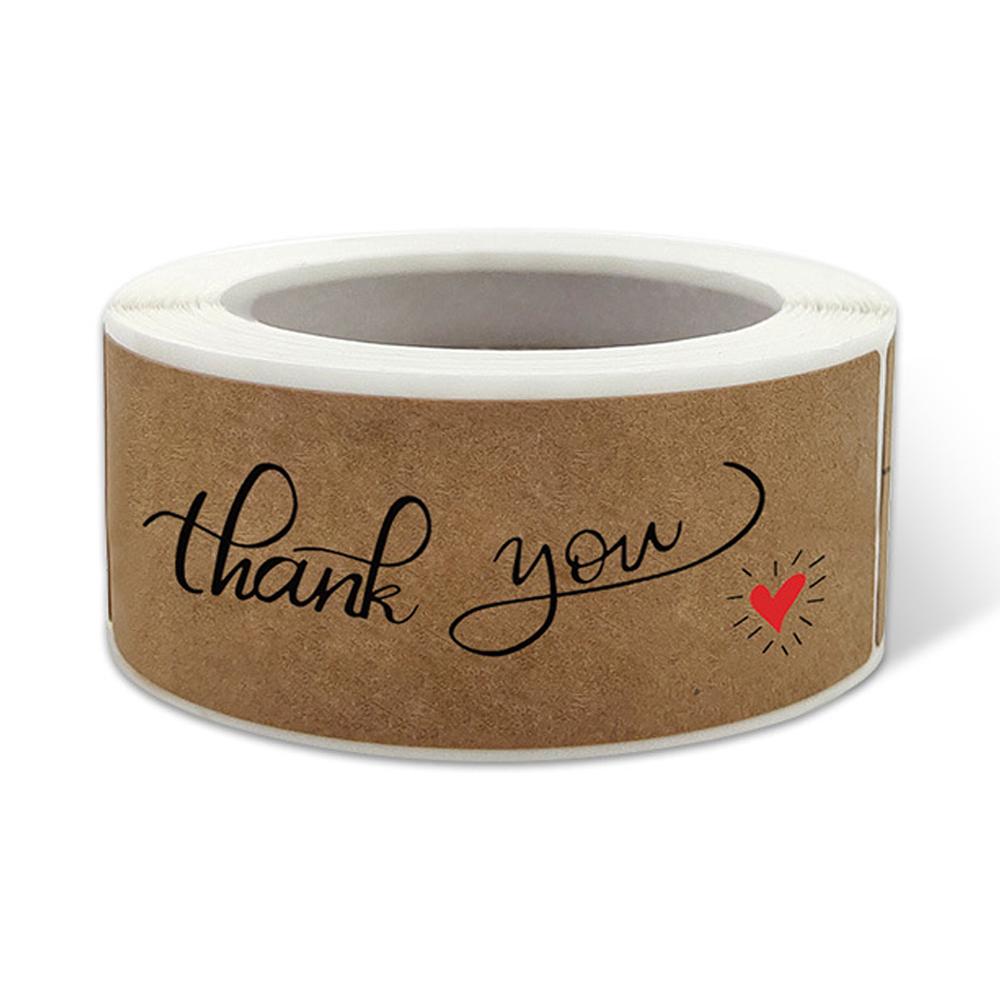 120 Pcs/Pack Thank You For Your Order Stickers 3x1 Inch Rectangle Labels For Small Business Handmade Decor Kraft Paper Stickers