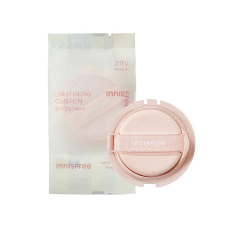 

Innisfree Light Glow Cushion Refill 14g | Lightweight Hydrating Glow Foundation Compact | [21N Vanilla / 23N Ginger] 21N Vanilla refill