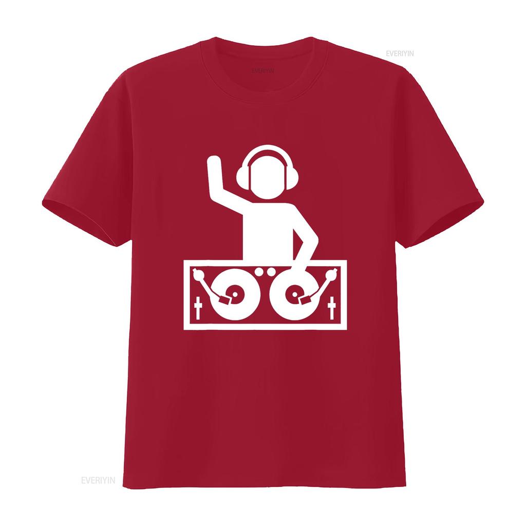 DJ z gramofonami Koszulka vintage Sprana Wygodny Top Do Codziennego Noszenia streetwear moda projektant ubrania Codzienny Miękki