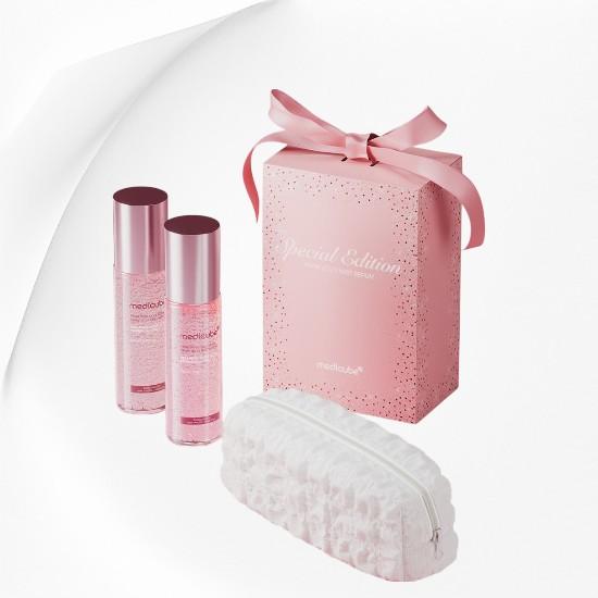Medicube PDRN Collagen Glow Jelly Mist Serum Special Set (100ml × 2 + Cloud Pouch) | Hydrating & Glow Boosting Mist Serum 1set
