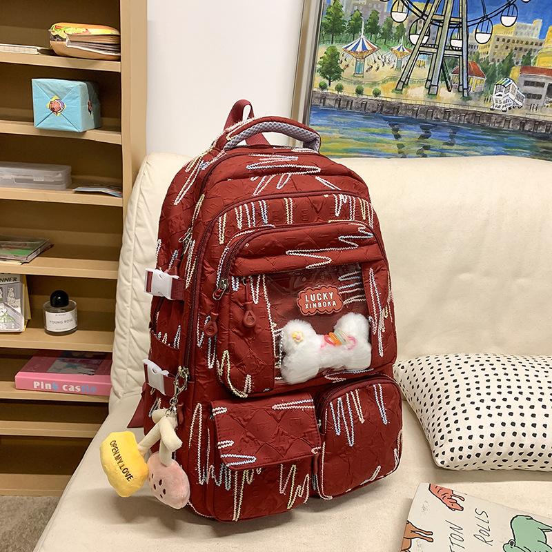New Schoolbag for Girls with Large Capacity Cute Soft Girl Girl Backpack Lightweight Campus Versatile Backpack