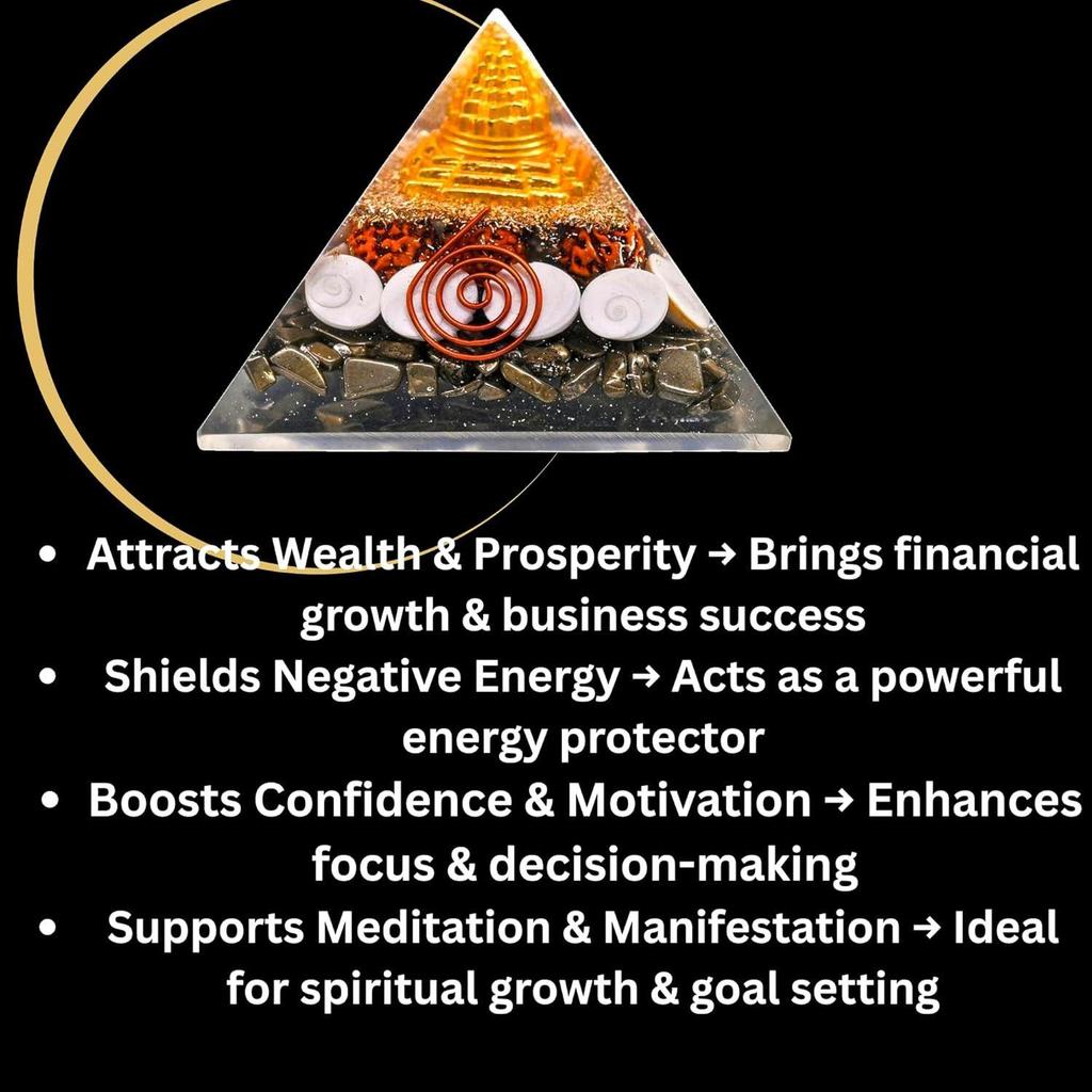 Piramide di Pirite Magnete per il Denaro Cristallo Originale Certificato | Attira Ricchezza, Prosperità e Successo | Pietra Vastu & Feng Shui per la Crescita del Business