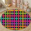 Handmade Style Round Abstract Multicolor Accent Rug, Non-Slip Floor Mat for Kids Room