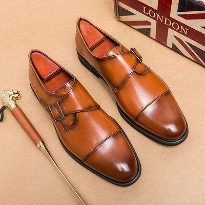 Mode Frühjahr Italienische Marke Loafer Schuhe Schnalle Lederschuhe Große 38-48 Dicke Sohle Freizeitschuhe Herren Britischen Stil Brock Männer Schuhe