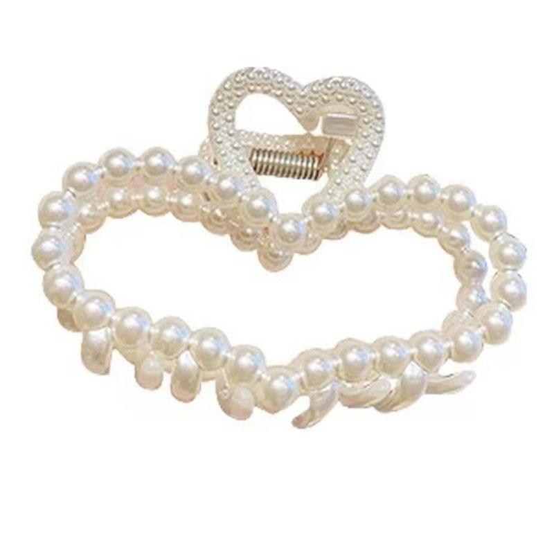 5pcs Faux Pearl Ornament Claw Clips, Elegant & Chic Large Size Hair Claw Hair Clips Accessories For Women