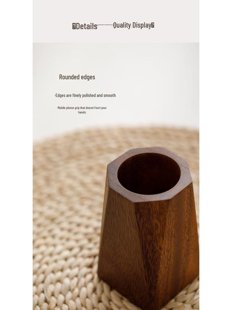 Retro Walnut Solid Wood Pencil Holder - Student & Office Desktop Stationery Storage Box Gift