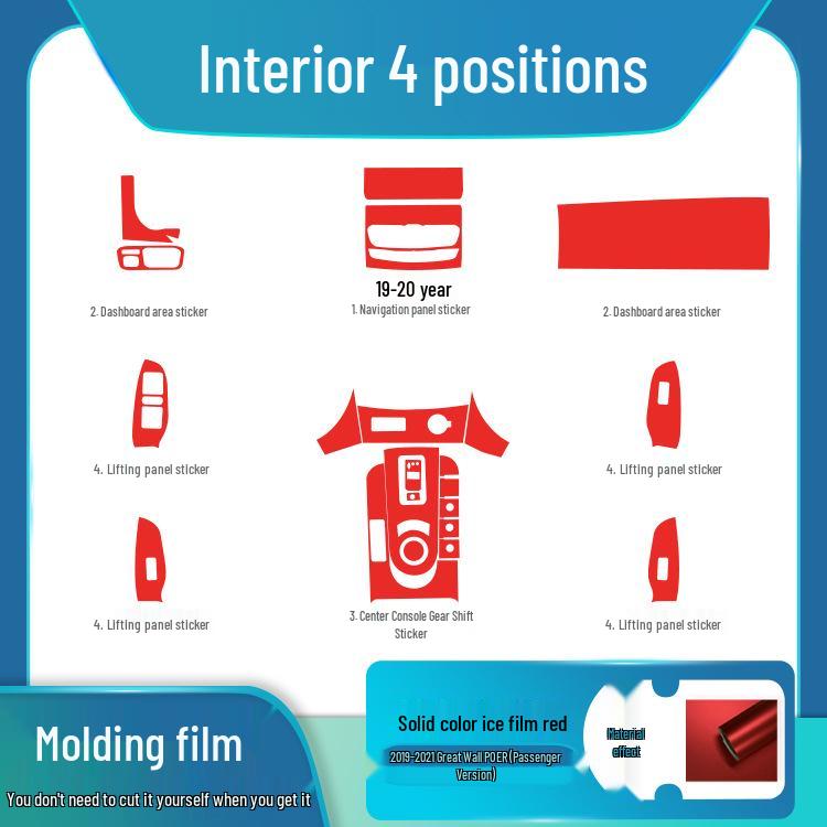 19-20 Great Wall Cannon Interior Carbon Fiber Gear Console Sticker