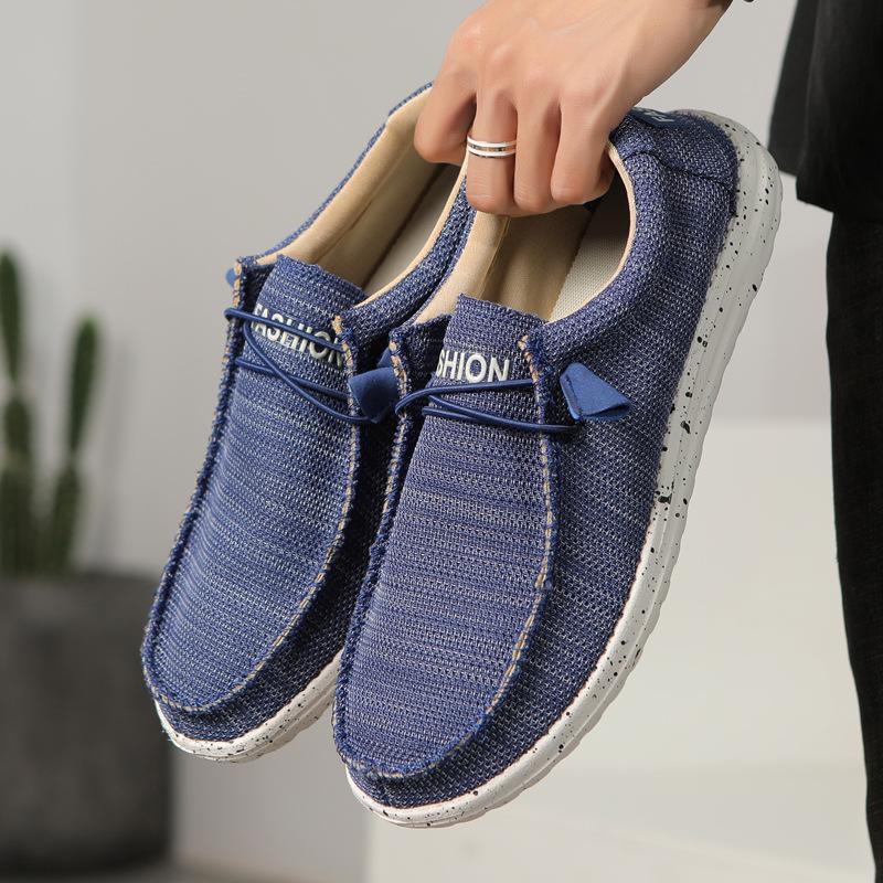 2025 Four-season Casual Canvas Shoes, Large Size Breathable Lazy One-pedal Sleeve Loafers for Men In Summer