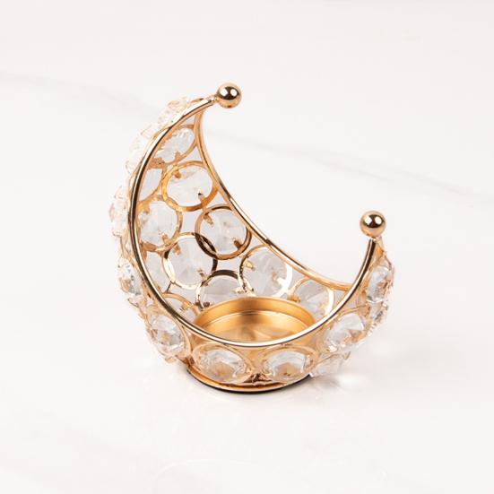 Moon Tealight Candle Holder Metal Moon Shape Candle Stand Desktop Votive Candle Holder for Table Centerpiece Wedding Party Home Decor