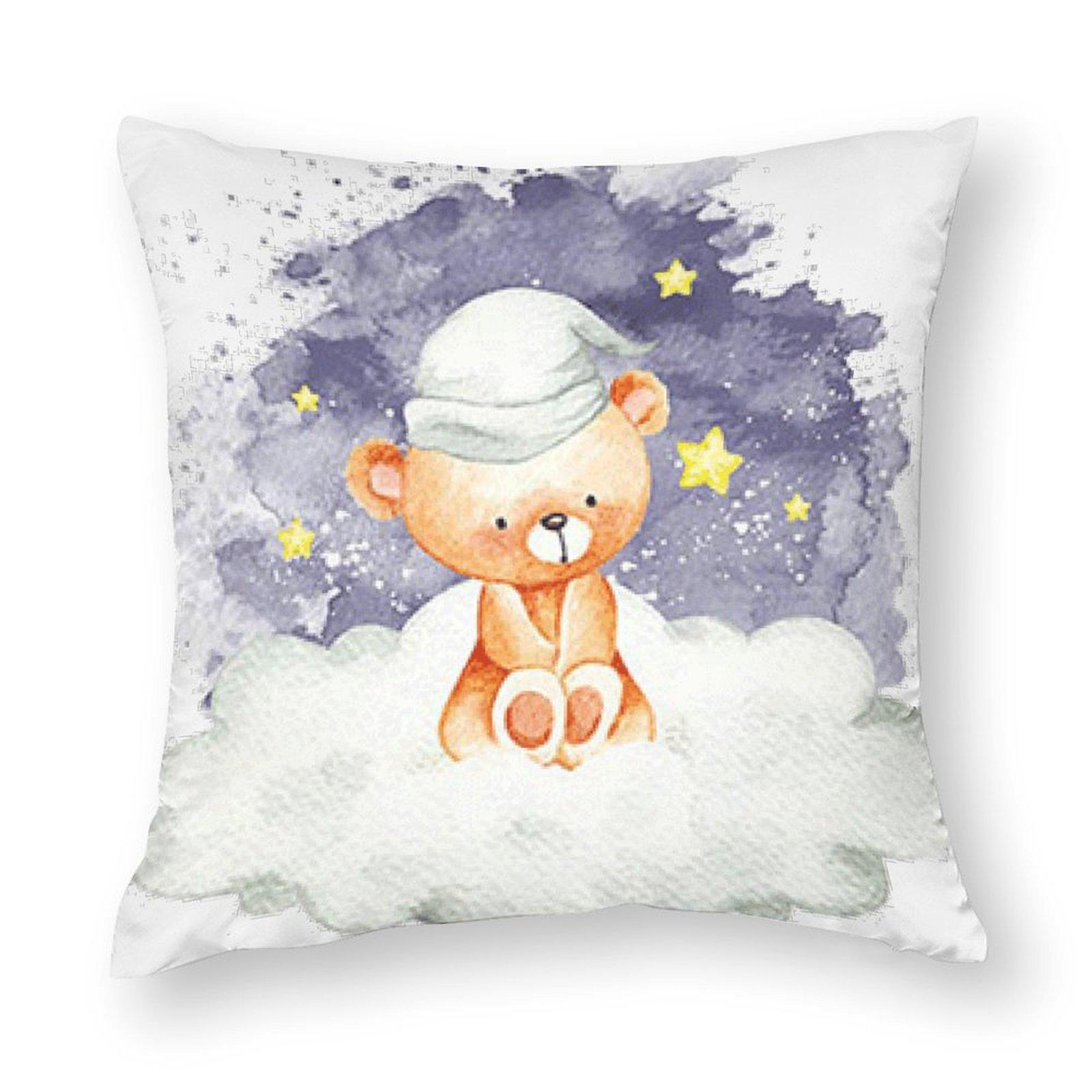 Plush Cartoon Bear Pillowcase Soft Cushion Cover for Sofa or Bed 12x12in 890₽