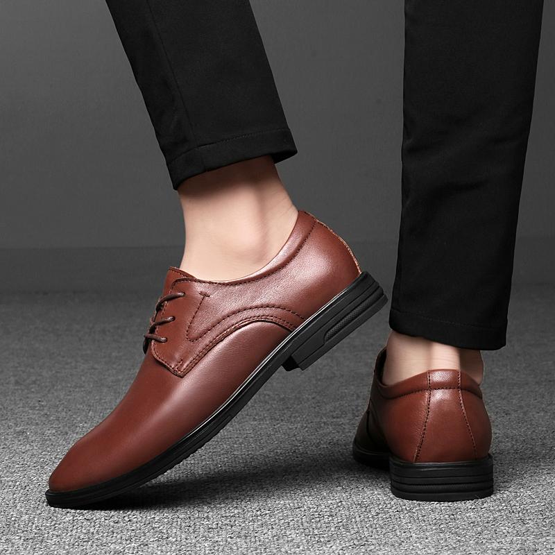 Móda Všechno-se-hodící Pánské Boty Formální Boty z Pravé Kůže pro Muže Šněrovací Oxfordky pro Muže Svatba Večírek Kancelář Business Casual Bota Muži
