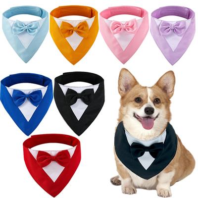 New Pet Suit Triangle Towel Bowknot Drool Towel Pet Collar Dog Apparel