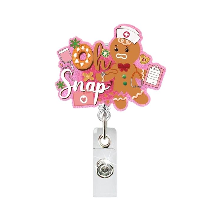 

Christmas Badge Holder with Belt Clip Spring Loaded Retractable ABS Badge Holder for Doctor Nurse Student Teacher