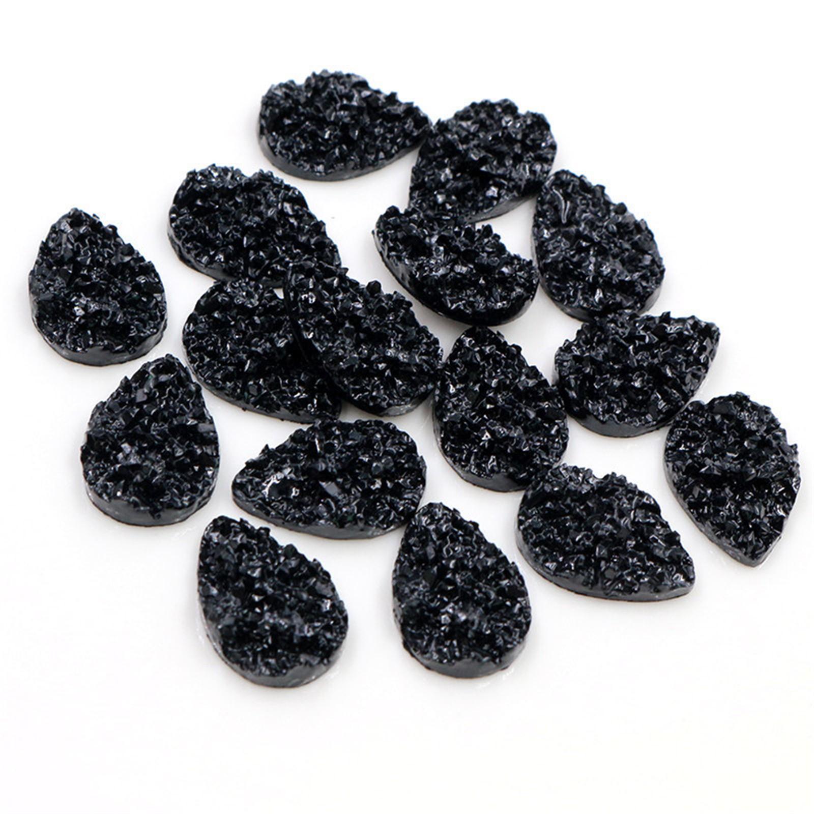 

50 шт. смолы 10*14 мм блестящие каплевидные стразы с плоской основой украшения DIY свадебные аппликации ремесло D55*2 L чёрный