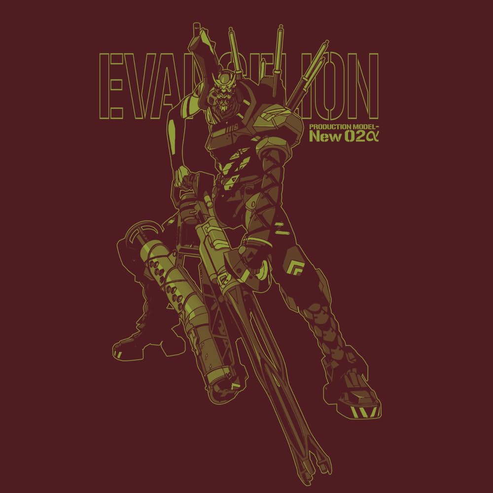 [Official] COSPA EVANGELION Evangelion Unit 2 Alpha T-Shirt, Burgundy, Size Small