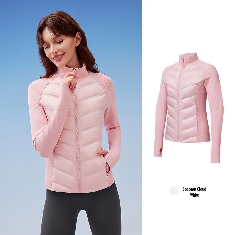 Women's Slim, Lightweight Sports Down Jacket - Body-Fitting, Goose Down Lined, Warm Outerwear for Autumn and Winter Running.