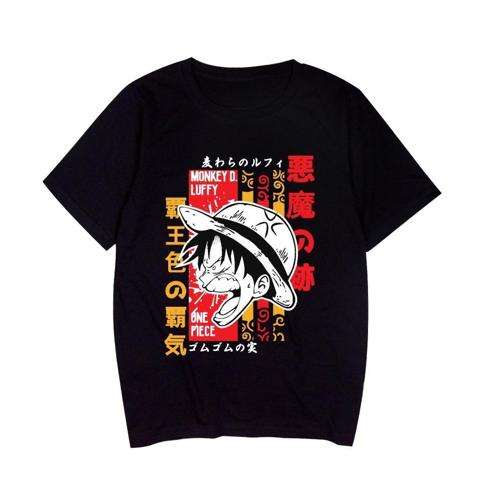 

Summer One Piece Luffy Zoro TShirt Loose Cotton Casual Short Sleeve for Unisex Women M