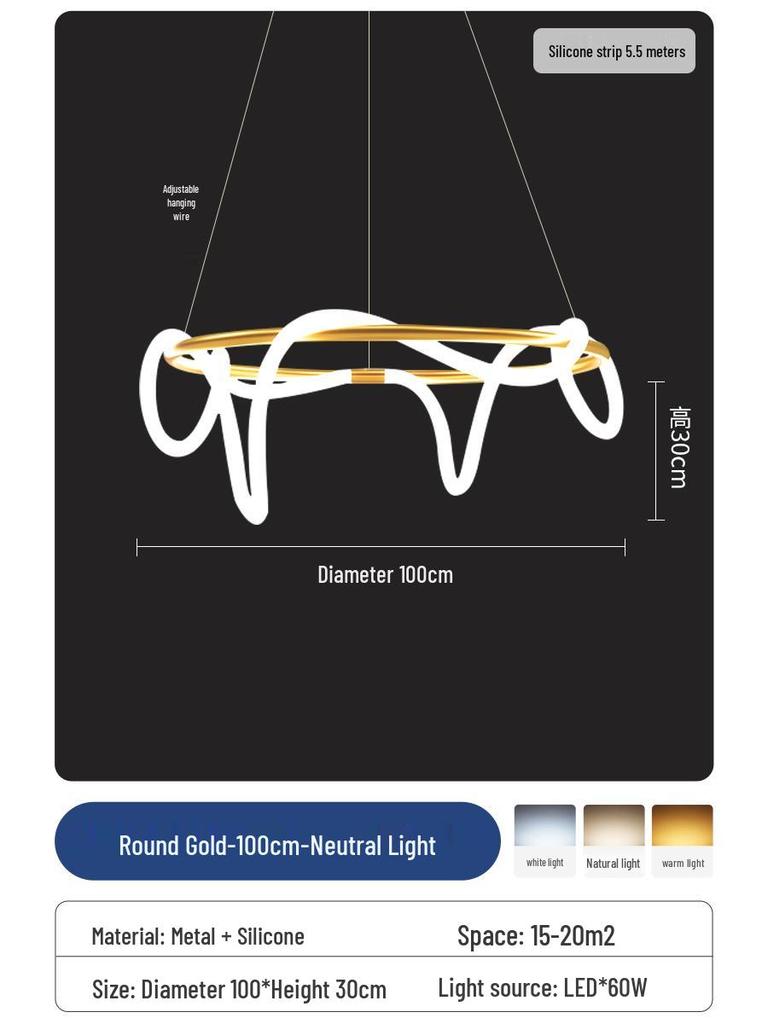 Designer Italian Minimalist Dining Table Chandelier - Nordic Modern Luxury Strip Light