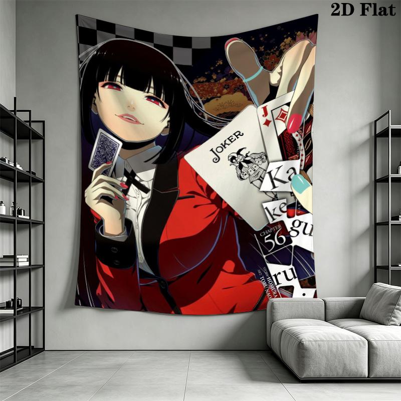 Kakegurui Wall Tapestry Aesthetic Wall Hanging Printed Fabric Blanket Decorative Tapestries for Bedroom Living Room Home Decor