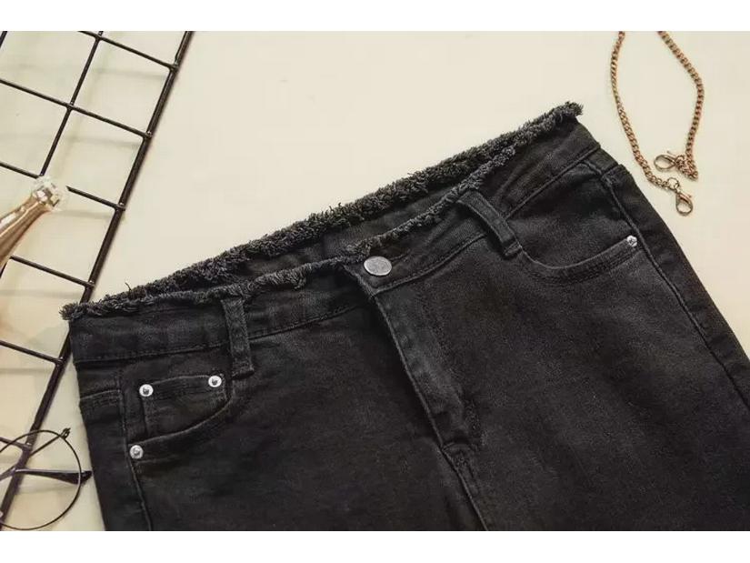2024 Slim Black High-Waist Skinny Jeans for Women - Korean Style