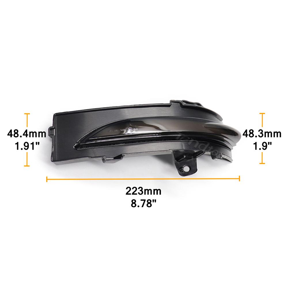 Car Turn Signal Lights Sequential Indicators Lamps RearView Bulbs for Ford EDGE Edge ST-Line 15-21 Amber LED Dynamic Lamps