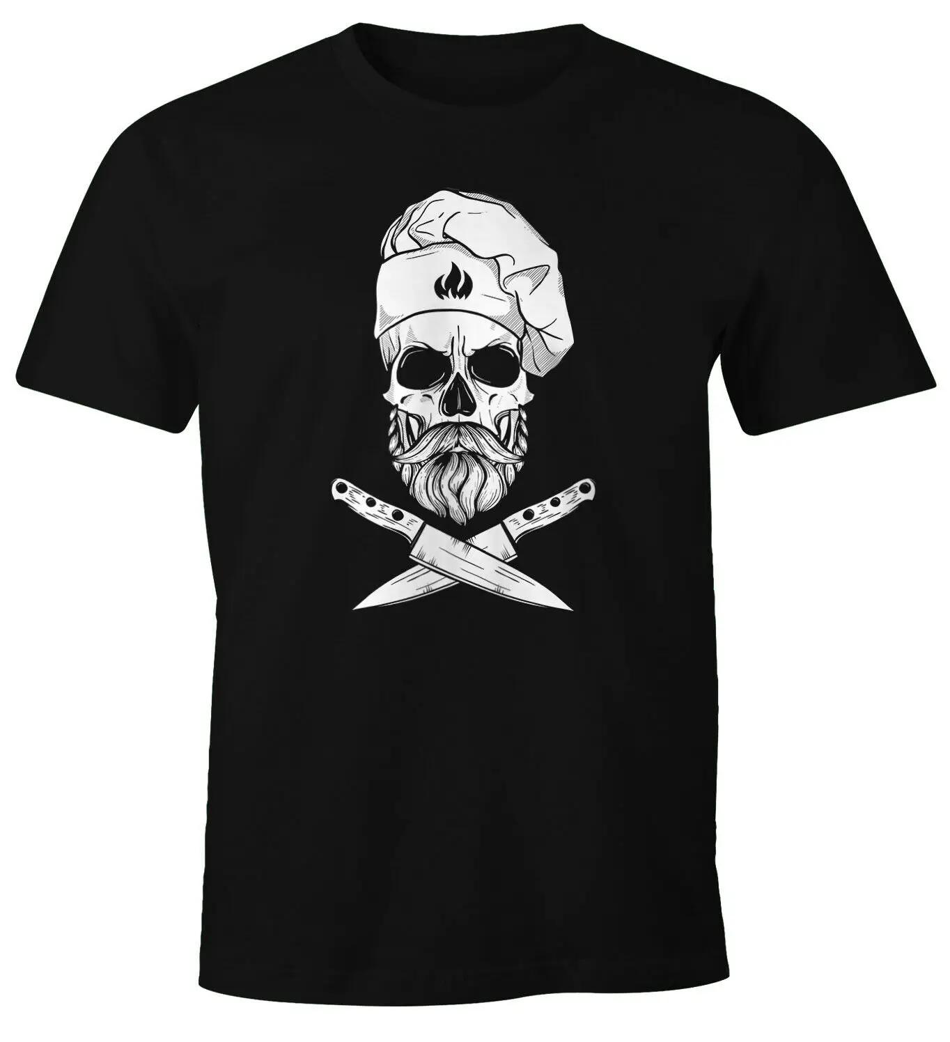 

Grilling Cooking Skull Knife Hipster Chef Grill TShirt 100 Cotton ONeck Short Sleeve Summer Casual Mens Tshirt Streetwear 4XL