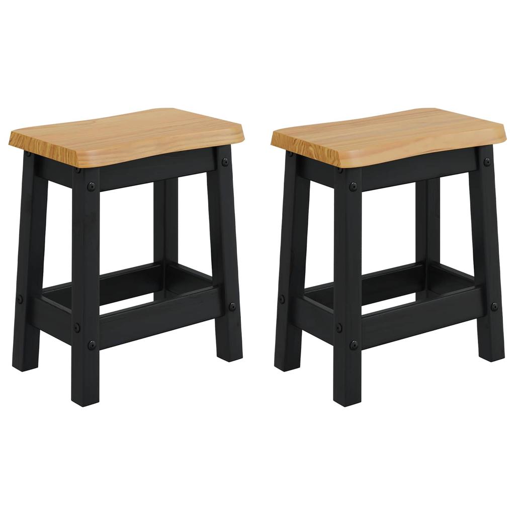 VidaXL Bar Stool EKAI 2 pcs Black 40 x 29 x 45.5 cm