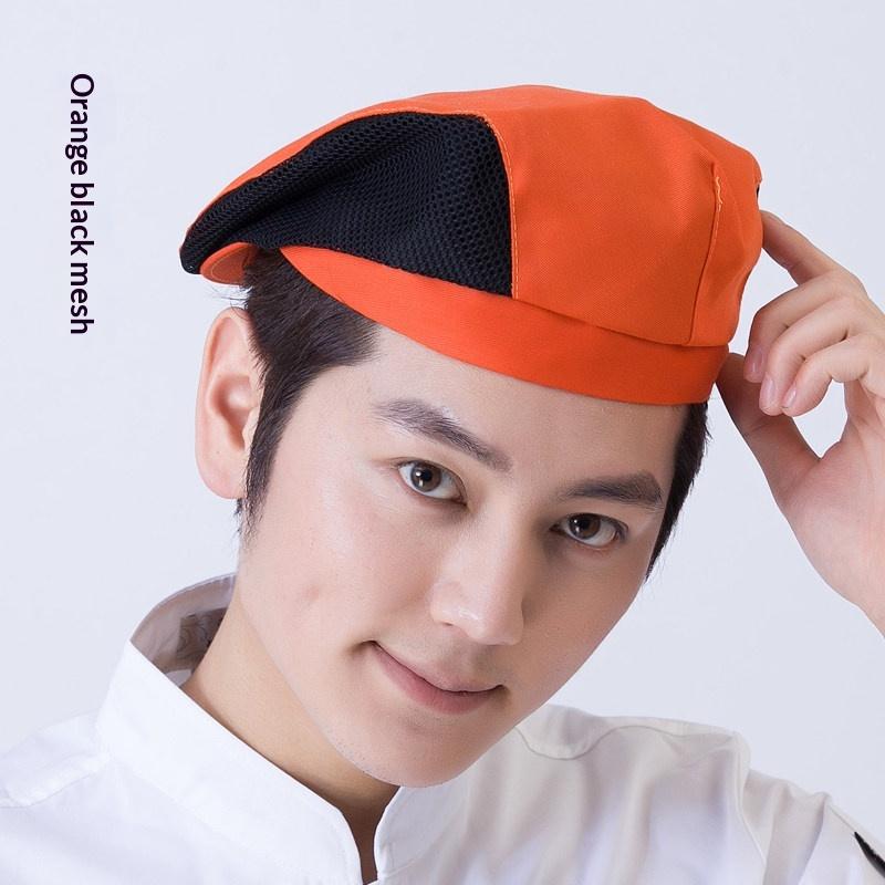 Waiter Beret Breathable Mesh Chef Hat Catering Milk Tea Baking Work Hat Men Women