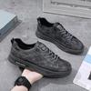 Fashion 2024 Men Sneakers Shoes Fashion Brand Classic Lace-Up Casual Loafers Pu Leather Shoes Black Breathable Business Men Shoes 39-44