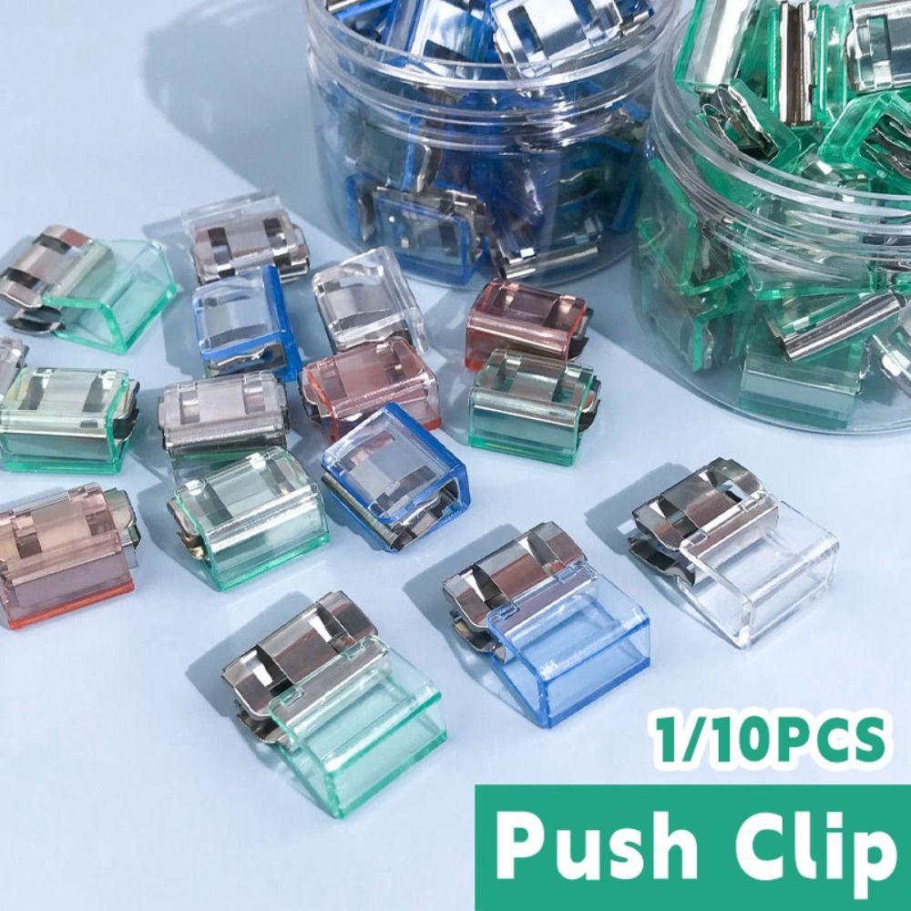 Morandi Color Letter Paper Clip Transparent Test Paper File Folder Push Clip  School Office