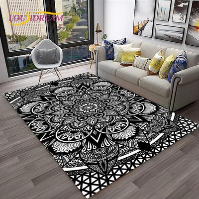 Bohemia Mandala Geometric Flower Carpet Rug for Home Living Room Bedroom Sofa Kitchen Doormat Decor,Area Rug Non-slip Floor Mat