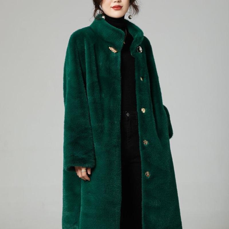 

New imitation mink velvet women s coat fur coat long fur integrated coat autumn and winter thick M 90-52.5 kg