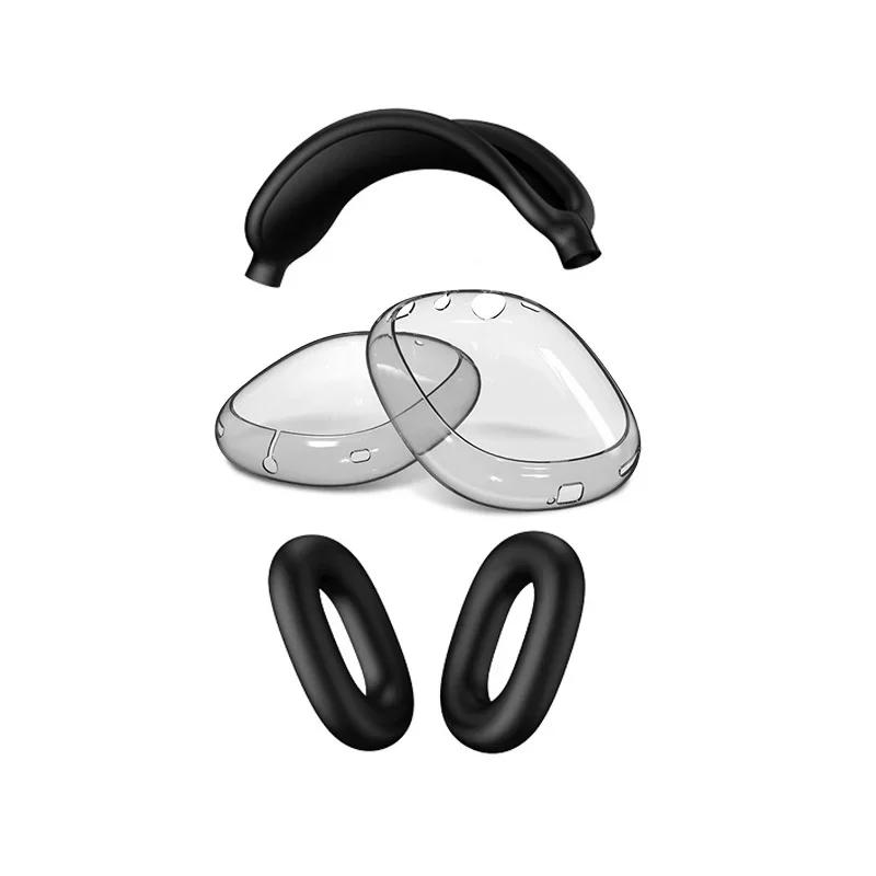 3 In 1 Clear Soft TPU Silicone Skin Protector Ear Cups Case for Airpods Max Airpodmax Anti Scratch Headphones Cover Accessories