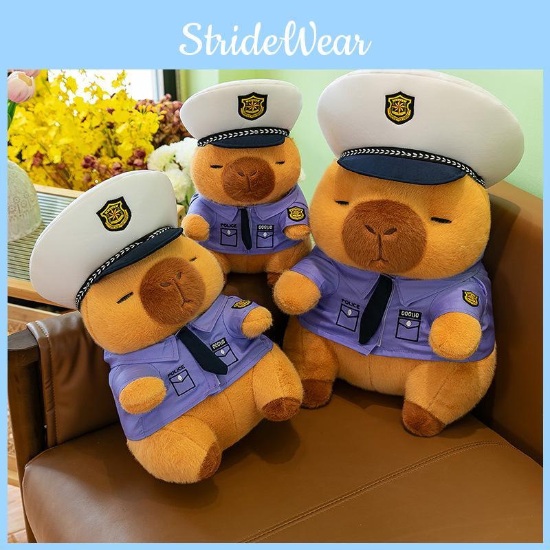 Cartoon Capybara Police Plush Toy Stuffed Animal Doll Decorations Gift Kids