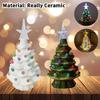 Retro Hand-Painted Tabletop Christmas Trees, Ceramic Christmas Trees That Light Up, Table Top Christmass Tree With Lights