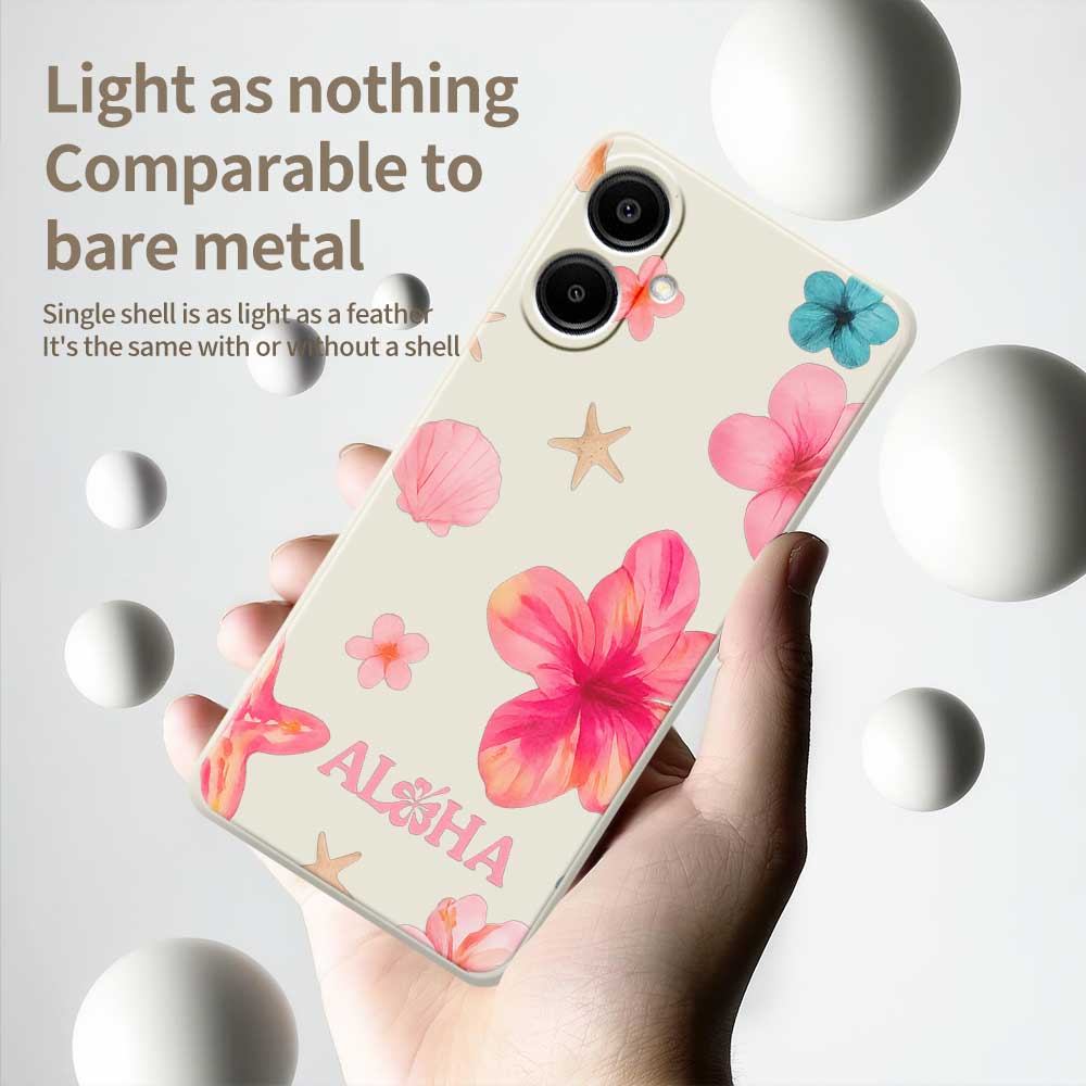 For Samsung Galaxy A07 4G Case Shell Flower Pattern Printing Straight Edge TPU Phone Back Cover