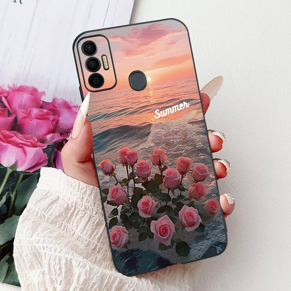 Für Tecno Spark 7 Hülle KF6 KF6j KF6i Abdeckung Niedliche Mode Katze Blume Weiches Silikon Schutzhülle Für Tecno Spark 7P 7T Spark7 Pro Capa
