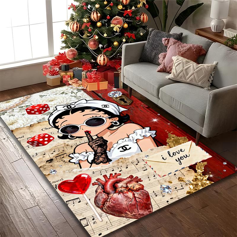 1pc Area Rug Appropriate for Office, Betty Boop Carpet, Versatile Printed Chair Rug, Durable Home Sofa Carpet