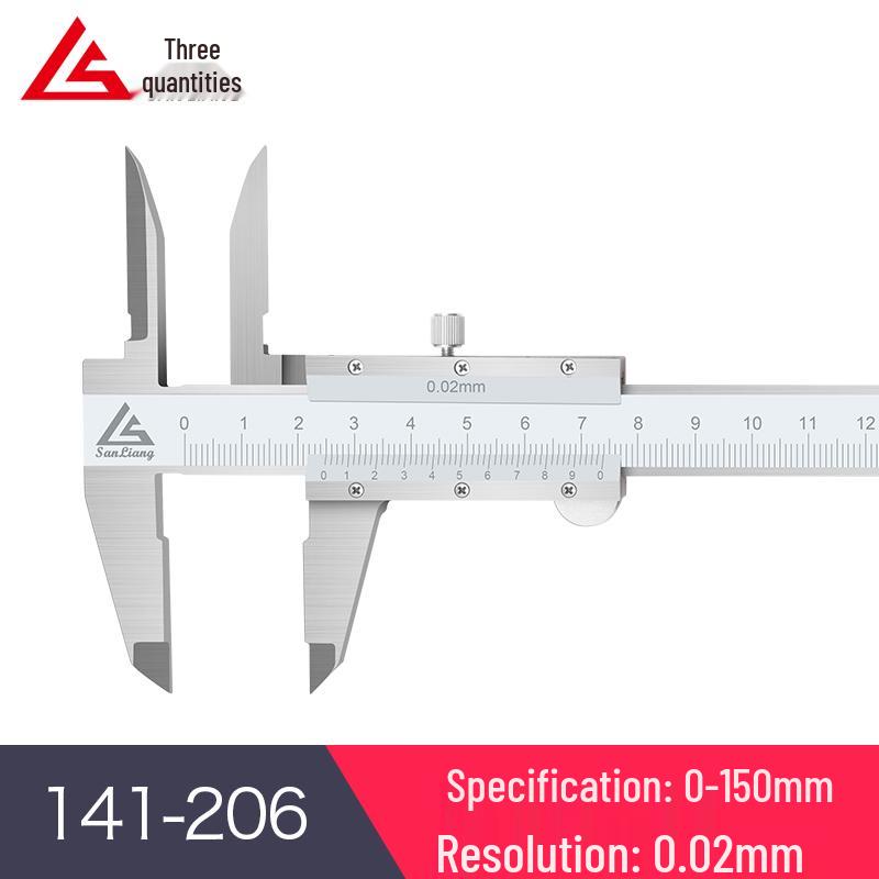 Japanese High Precision Dial Vernier Caliper 150mm - Long Jaw Stainless Steel Inner Diameter Measurement Display