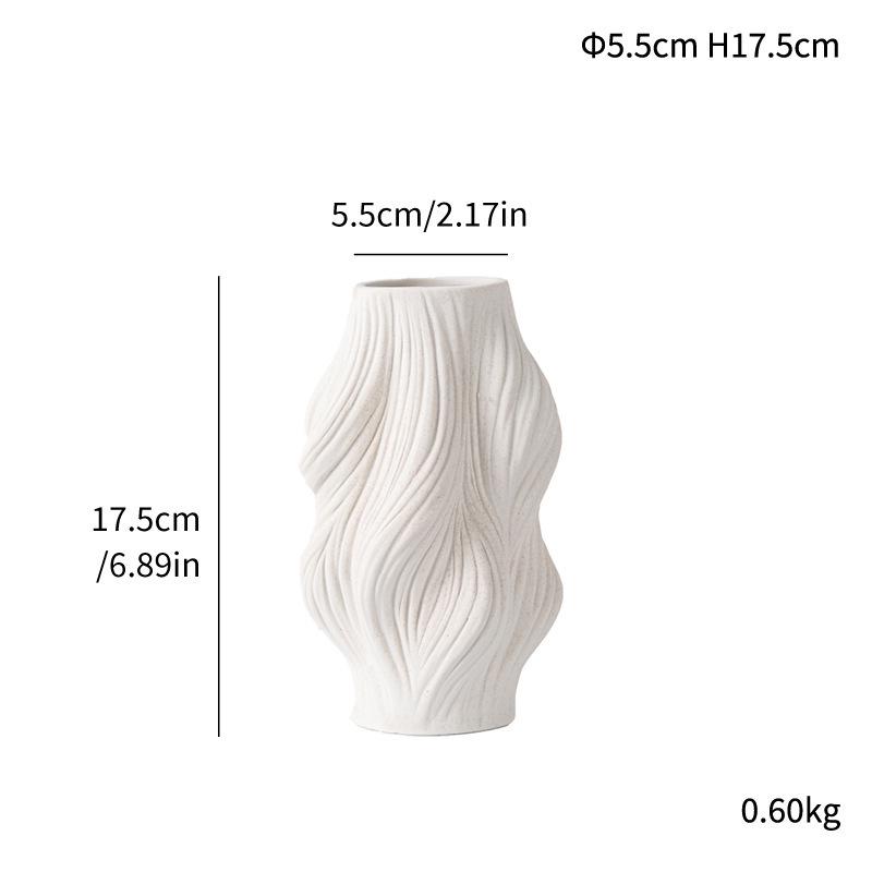 Modern Ripple Ceramic Vase for Floral Arrangements