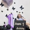 Giant 40Inch Purple Birthday Balloons 0-9 Digit Balloons for Purple Butterfly Number Birthday Party Baby Shower Decoration Favor