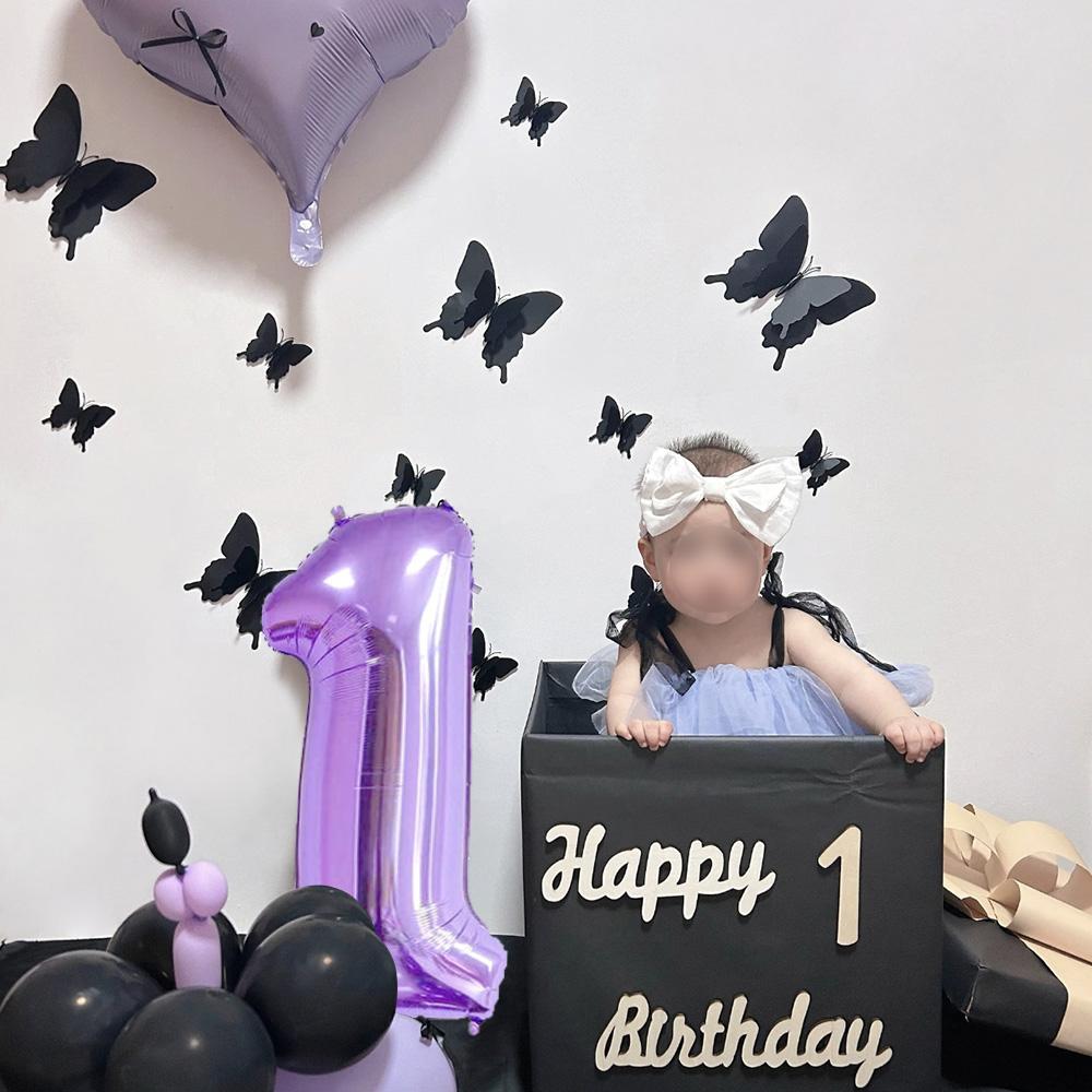 Giant 40Inch Purple Birthday Balloons 0-9 Digit Balloons for Purple Butterfly Number Birthday Party Baby Shower Decoration Favor