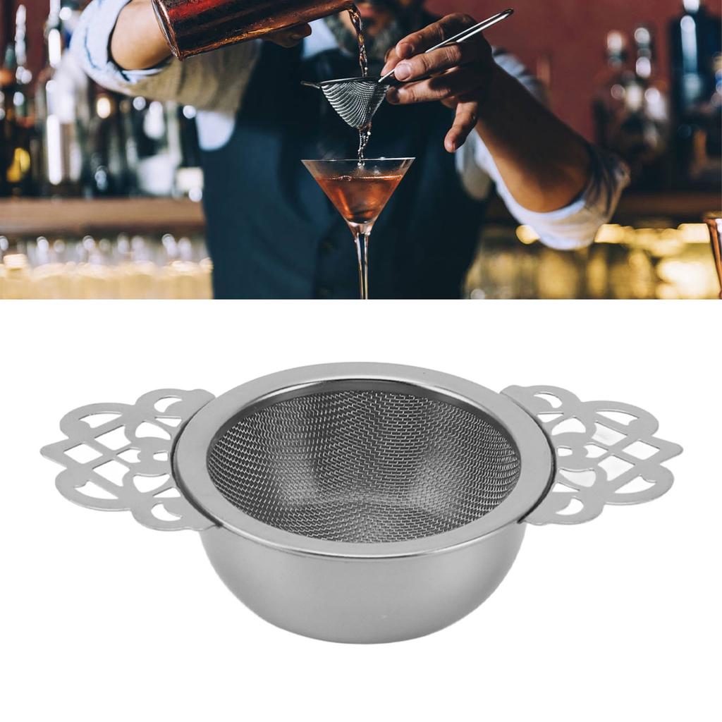Stainless Steel Tea Strainers with Drip Bowl Double Handles Reusable Fine Mesh Tea Filters for Loose Leaf Herbal Kitchen