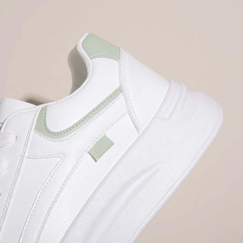 Mode Damen Freizeitschuhe Weiß Dicke Sohle Damen Sneaker Bequeme Vielseitige Laufschuhe Outdoor Tennis Skateboard Schuh