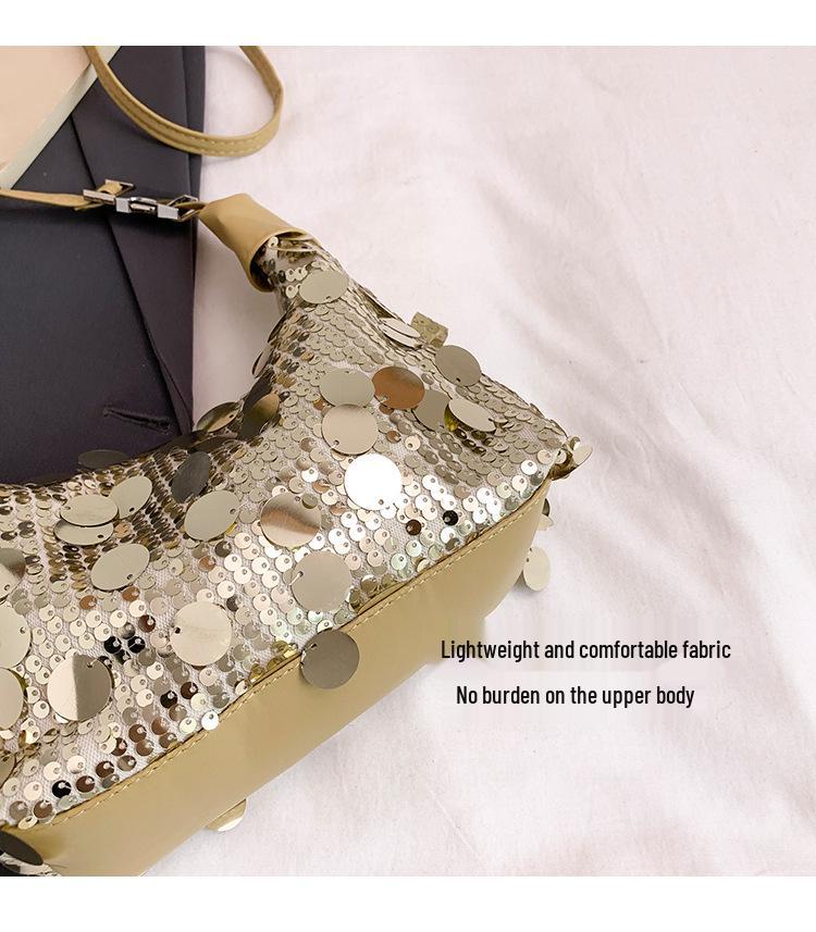 Niche Design Women's Sequin Underarm Shoulder Bag - 2025 Spring Fashion