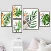 Plant Leaf Zebra Elephant Monkey Animal Wall Art Canvas Painting Nordic Posters and Prints Nursery Wall Pictures Kids Room Decor