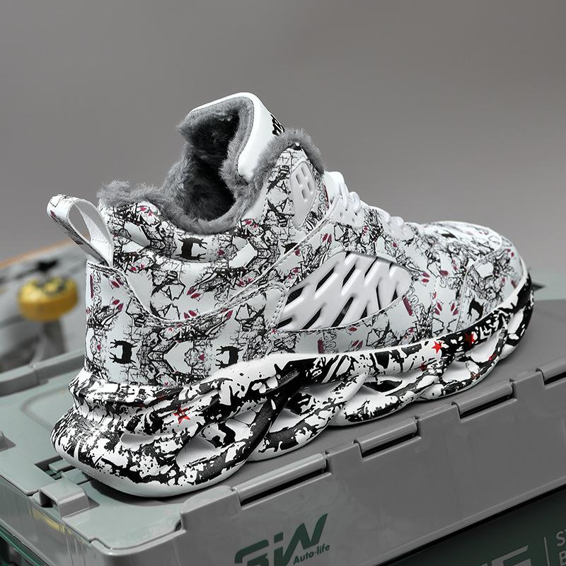 Men's trend versatile thick-soled heightening Korean version breathable running large-size men's shoes sports trendy shoes basketball shoes