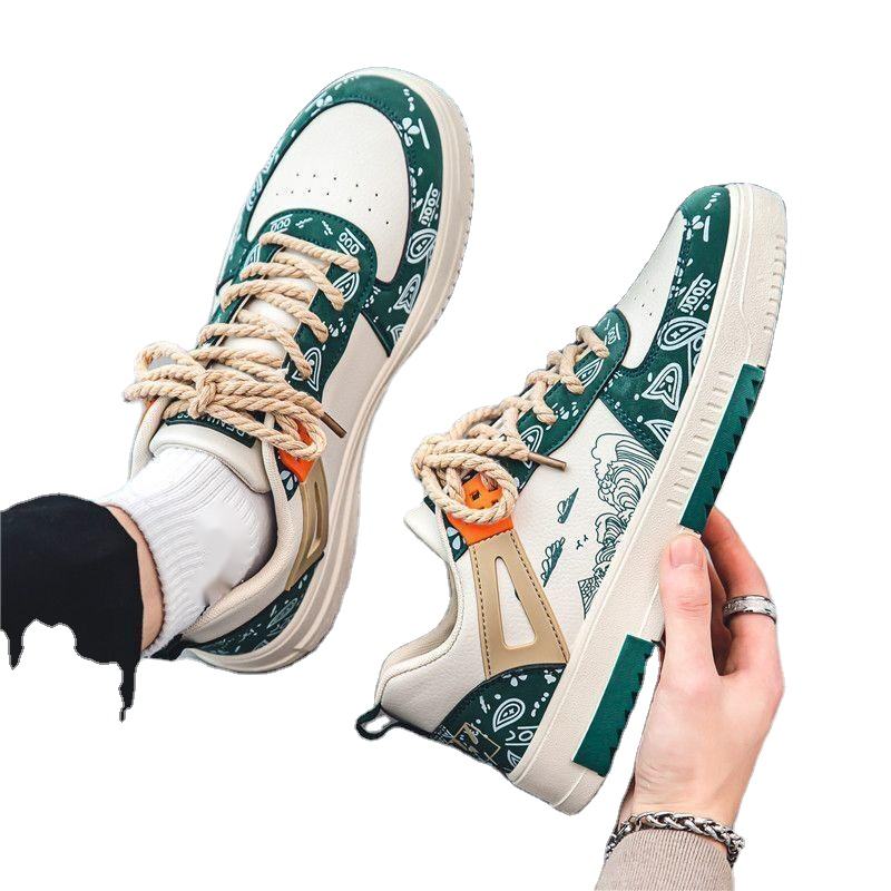 Men's Shoes  2024 New Breathable White Shoes    Men's Sports and Leisure Trendy   Walking Shoes