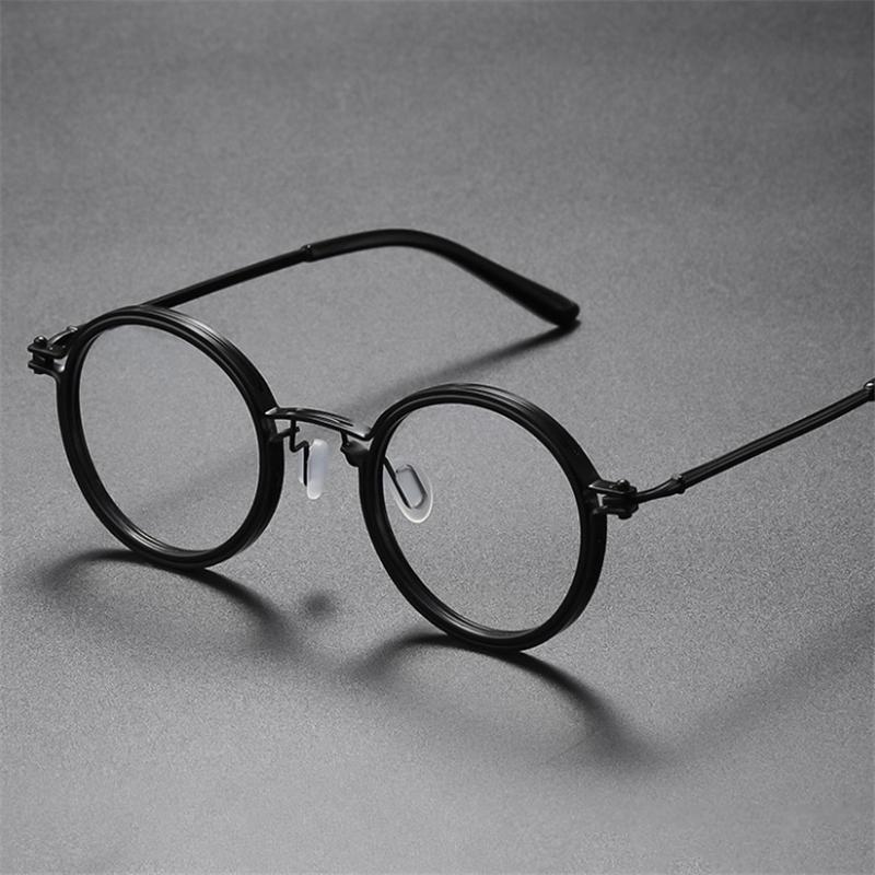Anti Blue Rays Round Prescription Eyeglasses With Cylinder Brand Designer Metal Steampunk Nearsighted Glasses 0 -0.5 -0.75 To -6